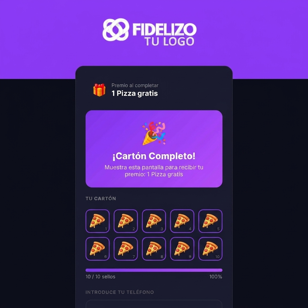 Tarjeta de Fidelidad - Pizza Gratis