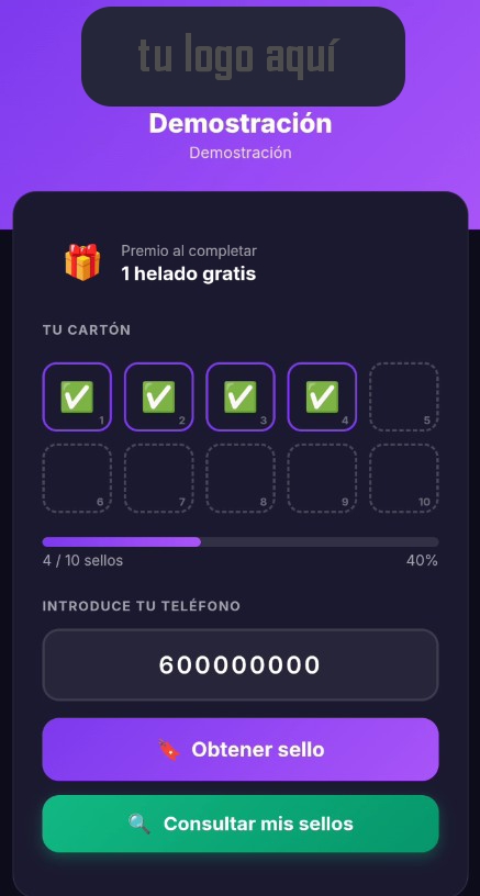 Cliente recibiendo sellos digitales en su smartphone mediante Fidelizo
