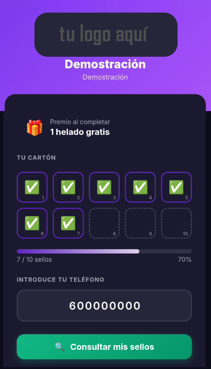 Visualizaci&oacute;n del progreso de puntos en tarjeta de fidelizaci&oacute;n digital PWA
